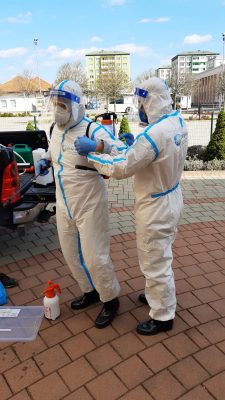 Príprava na dezinfekciu SAD a verejných priestorov autobusovej stanice
