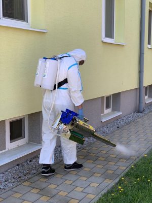 Dezinfekcia exteriérov vysokotlakou nano hmlou